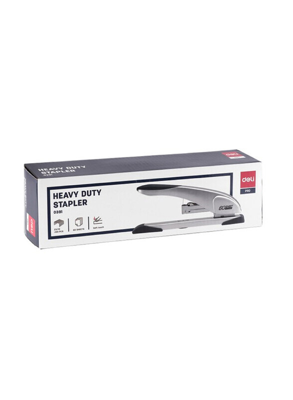 

Deli Heavy Duty Long Handle Stapler, Silver
