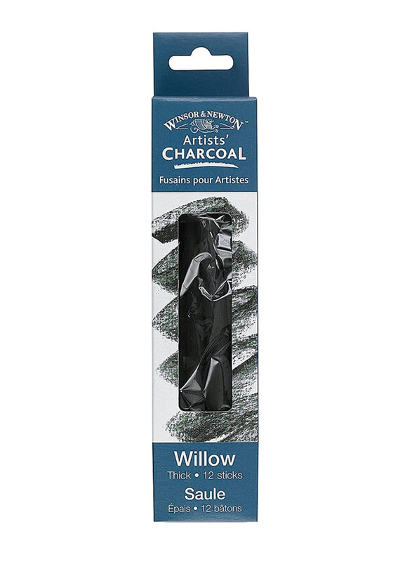 

Winsor & Newton Artists Willow Charcoal Thick Set, 12 Pieces, Black