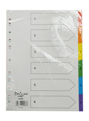 Deluxe Amt File Divider 1-6 Colours with Number, Multicolour