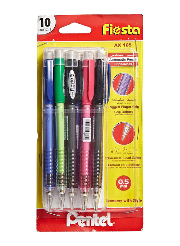 

Pentel 10-Piece Fiesta Mechanical Pencil, 0.5mm, Multicolour