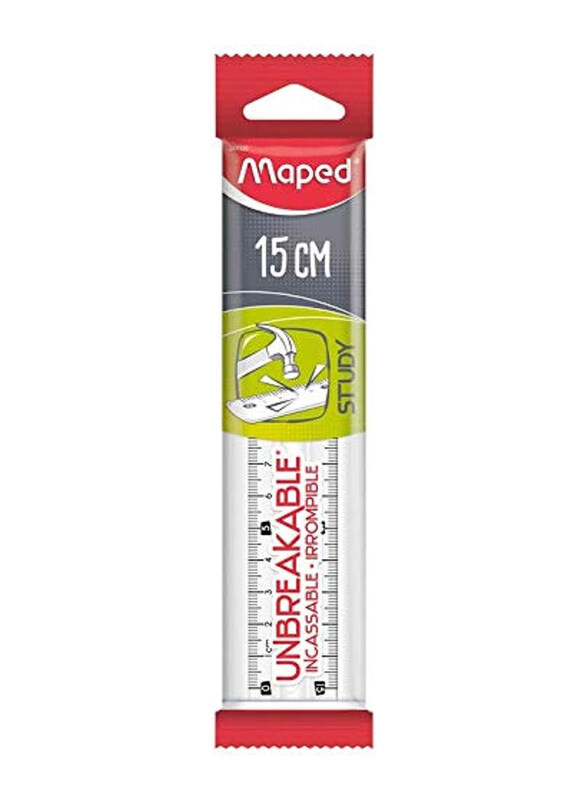 Maped 15cm Unbreakable Ruler, Clear