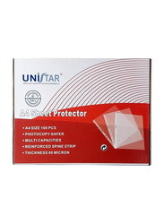 Unistar A4 Sheet Protector, 100 Pieces, Clear