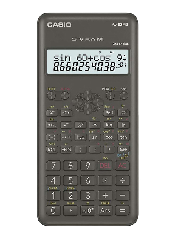 Casio 10 + 2 Digits Standard Scientific Calculators, FX82MS-2, Black