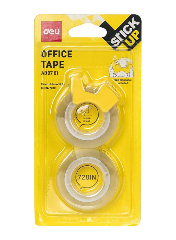 

Deli Office Tape With Dispenser, 18mm x 18.3 Meter, Clear