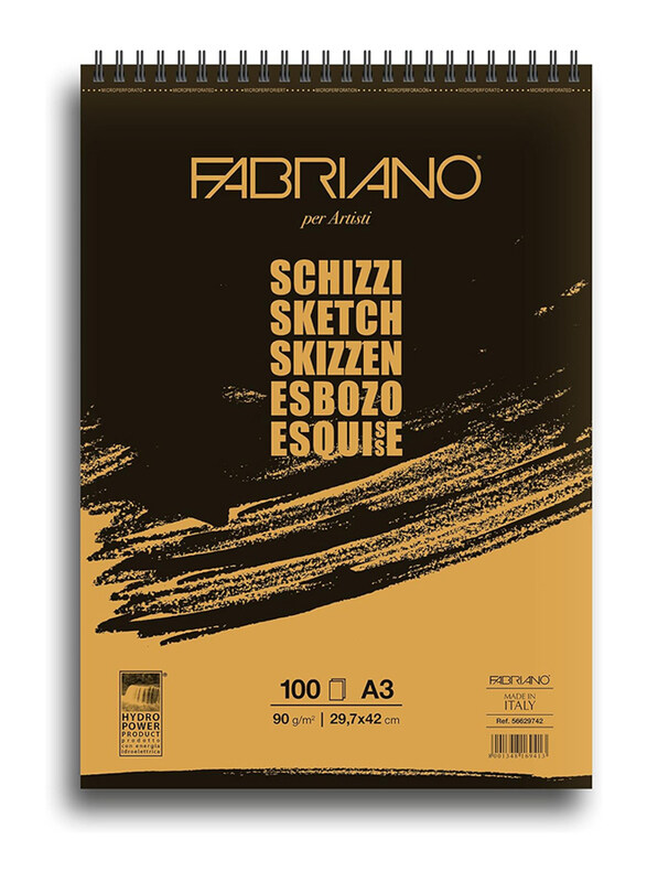 

Fabriano Block Schizzi Spiral, 90gsm, 100 Sheets, A3 Size (Spiral Bound Pads With Microperforated Sheet), White