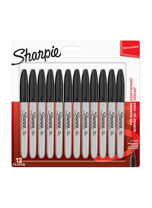 

Sharpie 12-Piece Fine Point Permanent Marker, Black