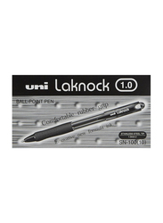 Uniball 12-Piece Laknock Ballpoint Pen, 1mm, SN100M-BK-12, Black