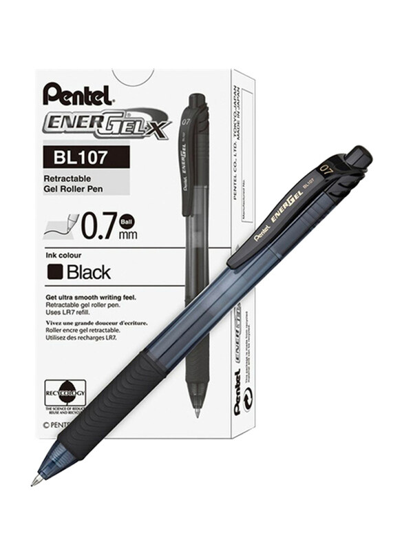 

Pentel Energel X Metal Tip Pen, 0.7 mm PE-BL107-01A, Black