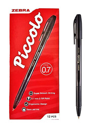 Zebra 12-Piece Piccolo Ball Pen, 0.7mm, Black