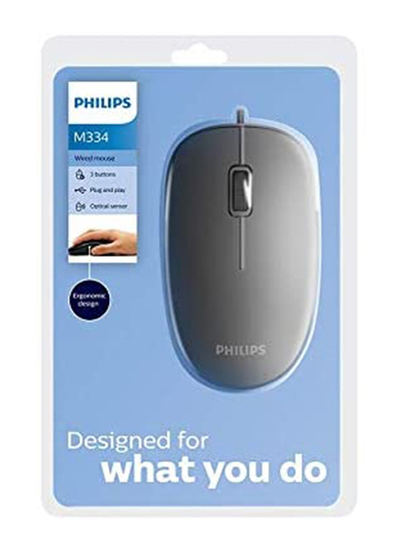 Philips M334 Wired Mouse, Black