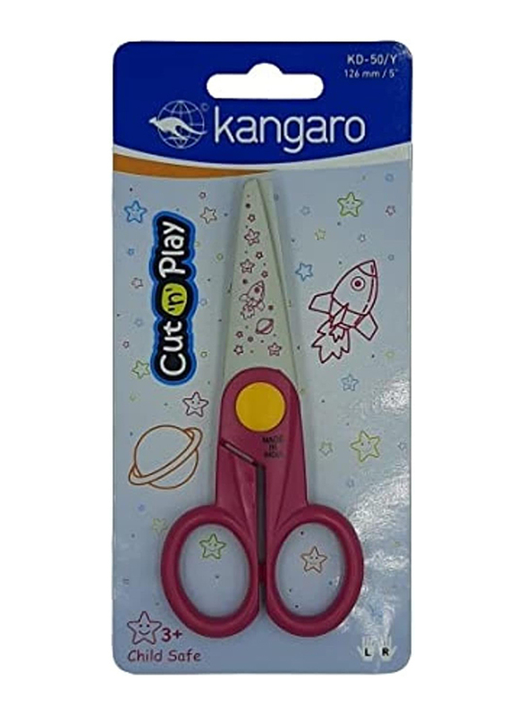 Kangaro 5 Inch Kid Plastic Scissor, Multicolour