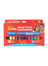 Funbo Face Paint Colour Sticks, 12 Piece, Multicolour