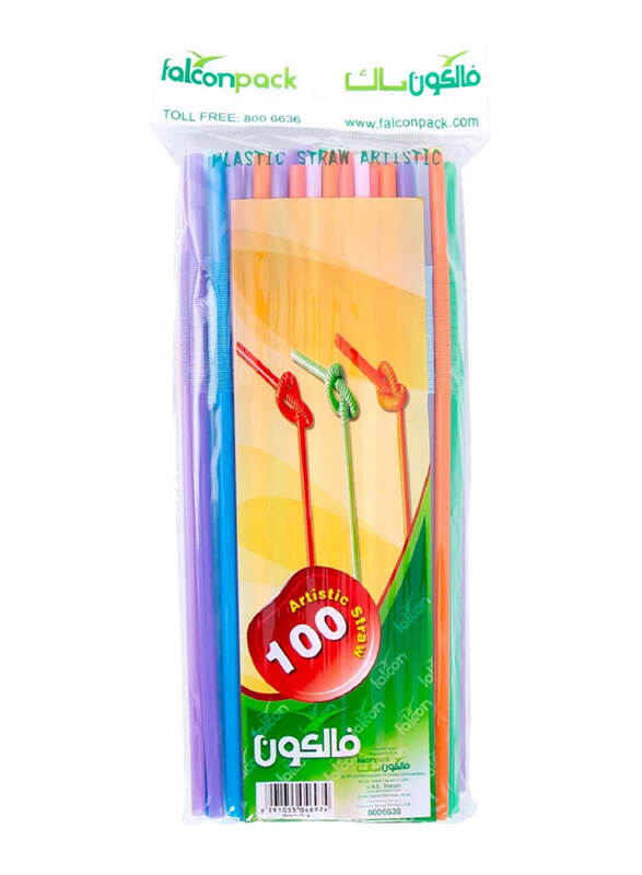 

Falcon 100-Piece Artistic Plastic Straw, Multicolour