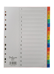 Deluxe Amt File Divider 1-15 Colours with Number, Multicolour