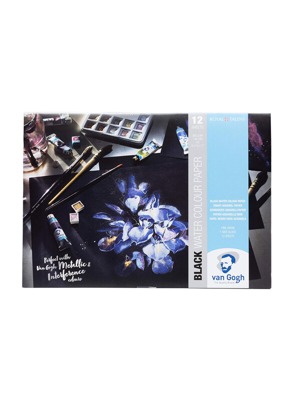 

Van Gogh Watercolours Paper Pad, 8.3 x 11.7-inch, 12 Sheets, Black