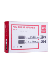 Deli 12-Piece EU00120 U001 Bullet Tip Dry Erase Marker, Black