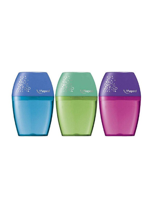 Maped 3-Piece One Hole Shaker Sharpener, Multicolour