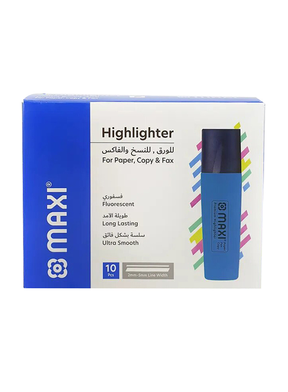 Maxi 10-Piece Highlighter, Blue