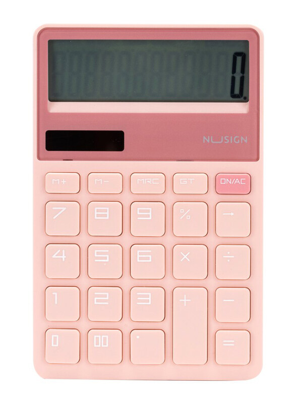 

Deli Nusign 12-Digits Desk Calculator, 163.6 x 106 x 19mm, NS042, Pink