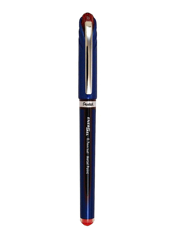 Pentel Energel Metal Tip Rollerball Gel Pen, 0.7 mm, Red