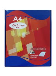 Deluxe L-Shape Folder, A4 Size, 100 Pieces, Clear