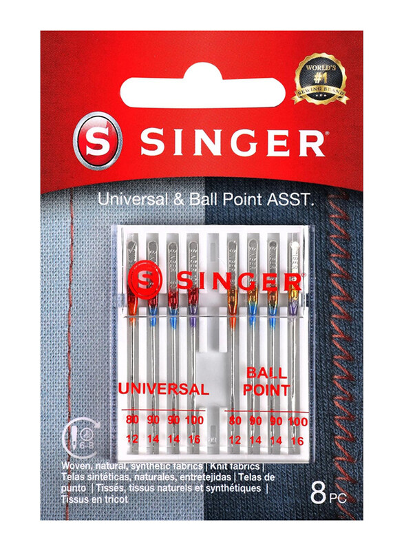 

Singer Machine Needle Universal & Ball Point Set, 8 Pieces, Assorted