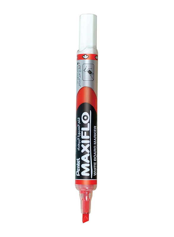 

Pentel Maxiflo Whiteboard Marker Slim Chisel, Red