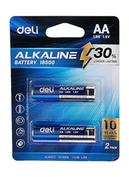 Deli 2 Piece AA LR6 Alkaline Battery, Blue