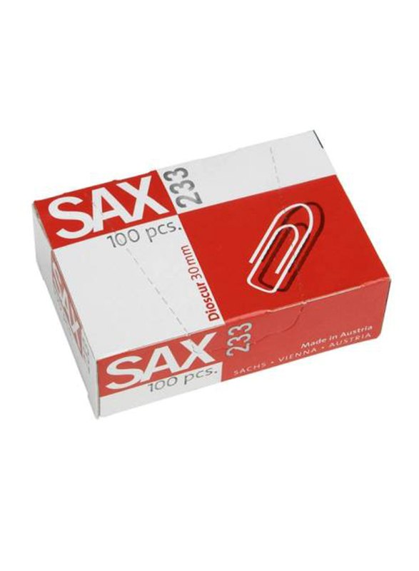 Sax Paper Clip, 100 Pieces, Silver