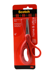 3M 6 Inch Scotch Household Scissors, 1406, Red/Silver