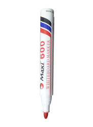 Maxi 10-Piece White Board Marker with Bullet Nib, Red