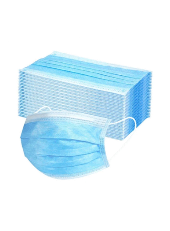 Face Mask, 3 Ply, 50 Pieces, Blue