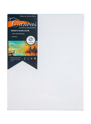Conda Group 380gsm Stretched & Stapled Back Cotton Canvas, 40 x 80cm, White
