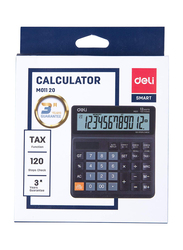 Deli 12-Digit Desktop Calculator, EM01120, Black