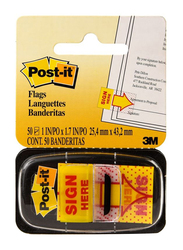 3M Post-It Tape Index Flag Sticky Notes, 25.4 x 43.2mm, 50 Sheet, Yellow