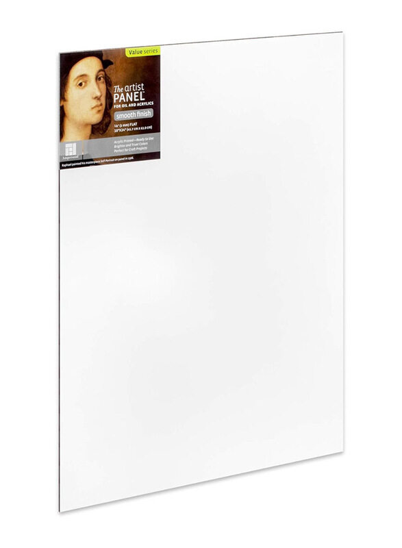 

Ampersand Art Artist Panel Primed Smooth Canvas, 18" x 24", White