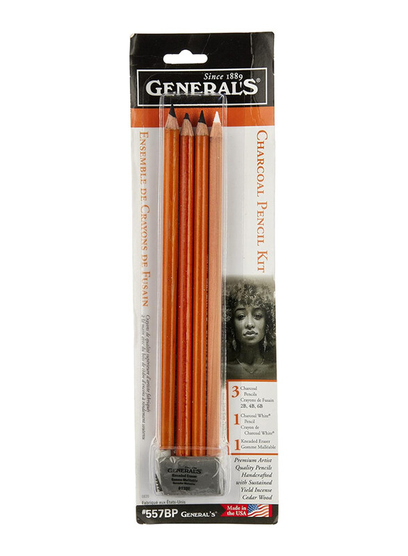 

General's Charcoal Drawing Set, 5 Pieces, White/Black
