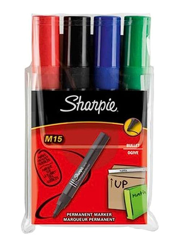 Sharpie Permanent Marker Bullet, 4 Pieces, Multicolour