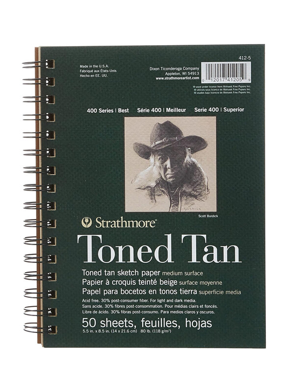 

Strathmore 400 Series Toned Sketch Paper Pad, 50 Sheets, 5.5 x 8.5 inch, Tan