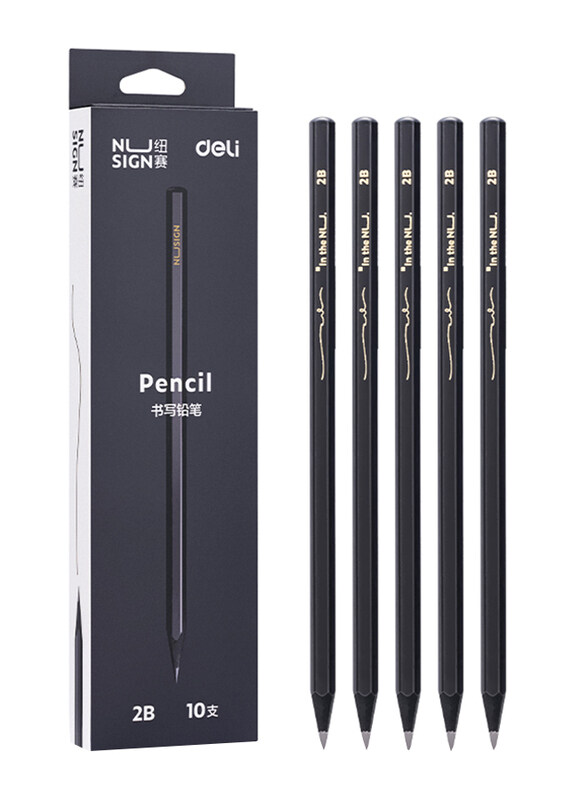 

Nusign 10-Piece Wooden Pencils, Black