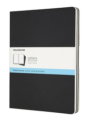 Moleskine Cahier Dotted Journal with Soft Cover, 120 Sheets, 3 Pieces, QP324, Black