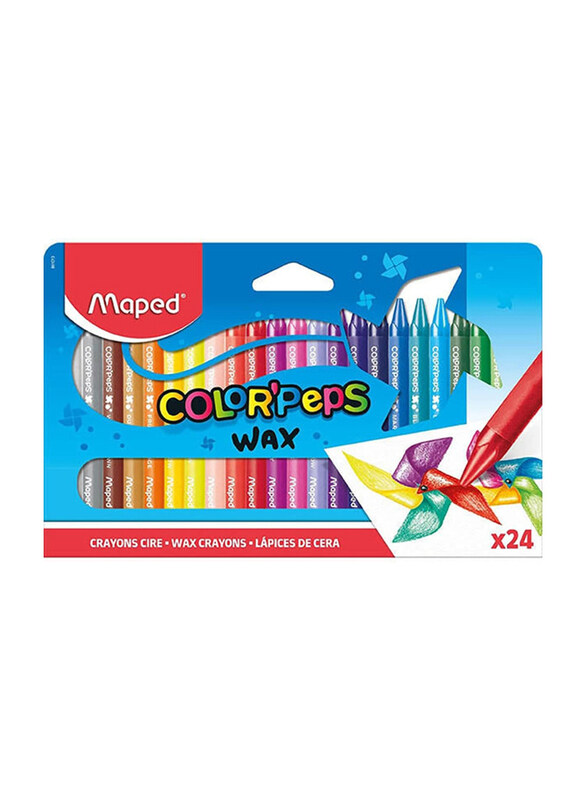 

Maped Colour Peps Wax Crayons, 24 Pieces, MD-861013, Multicolour