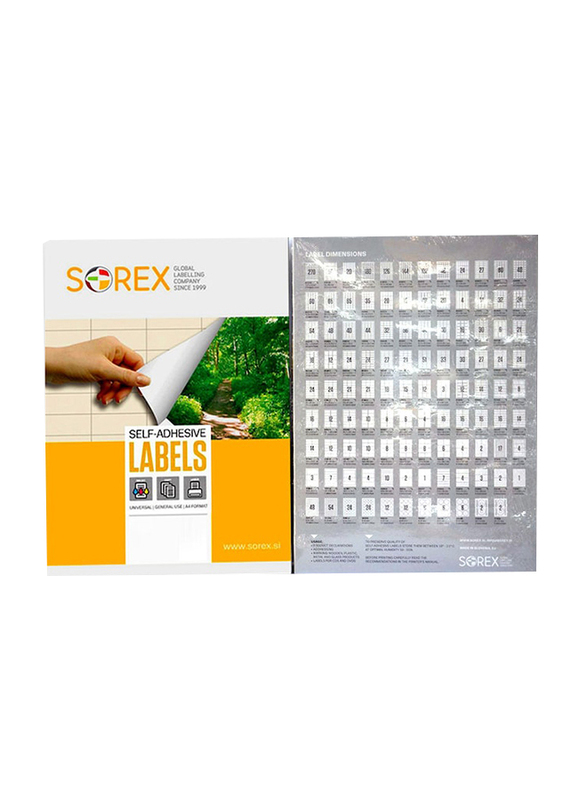 Sorex Multipurpose Labels, A4 Size, 100 Sheets, White