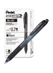 Pentel 12-Piece Energel X Metal Tip Roller Ball Retractable Gel Pen Set, 0.7mm, Black