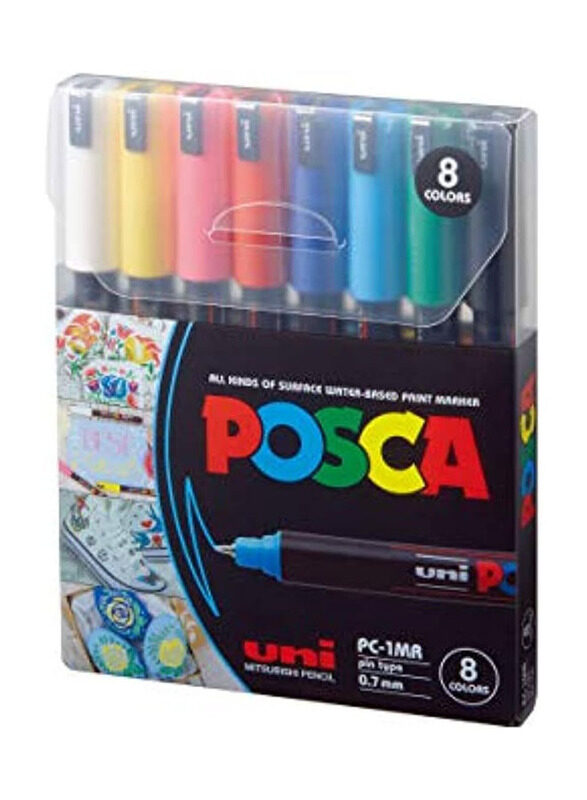 

Uni Posca Extra Fine Bullet Tip Pen, 8 Pieces, Multicolour