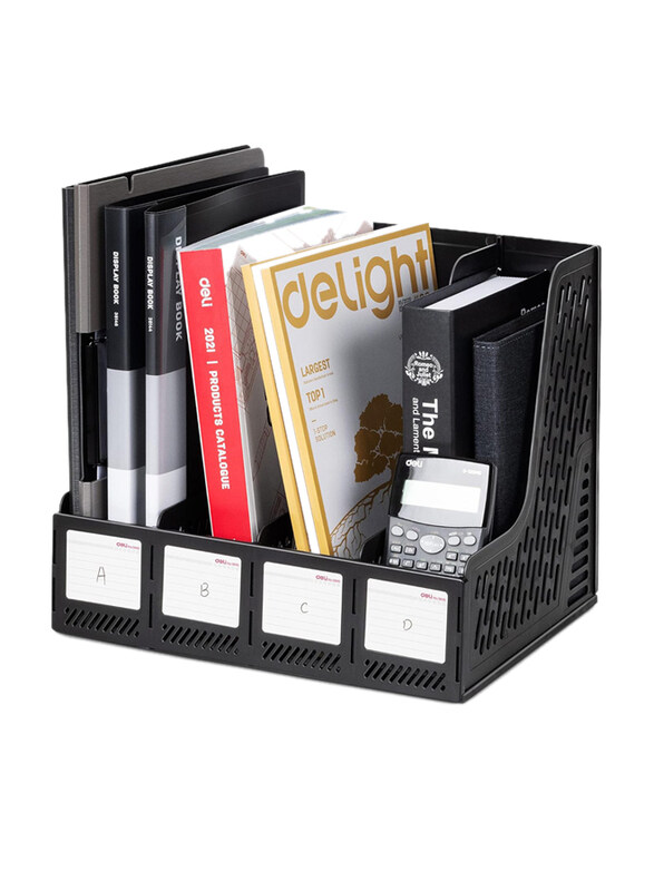 

Deli 4 Compartments Magazine Holder, Black