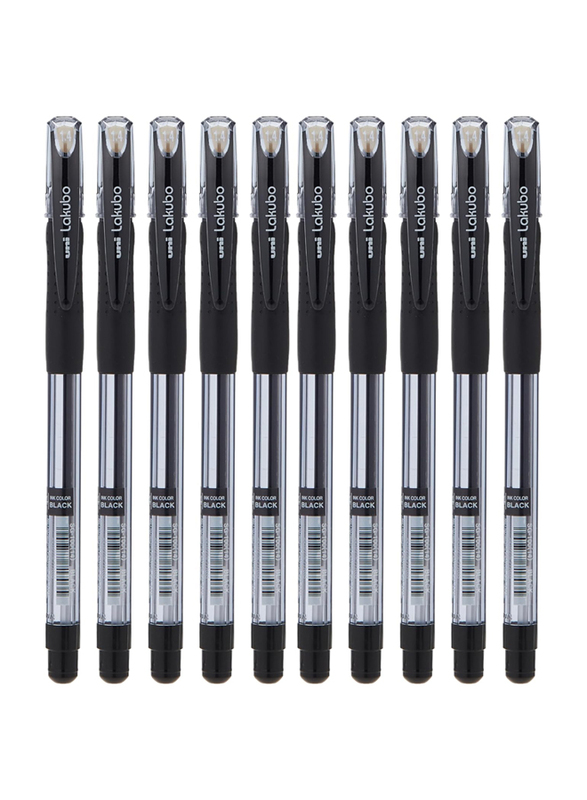Mitsubishi 12-Piece Lakubo Tip Ballpoint Pen, 1.4mm, Black