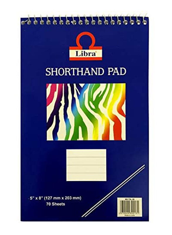 

Libra Shorthand Squared Notepad, 127 x 203mm, 70 Sheets, 55 GSM, A4 Size, Blue