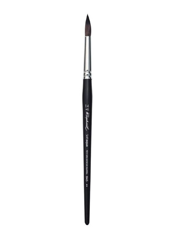 

Raphael Round SoftAqua Synthetic Squirrel Watercolor Brush, Size 14, Black