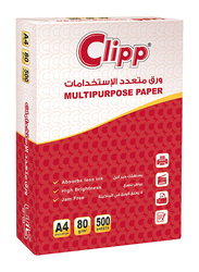 Clipp Multipurpose Paper, 500 Sheets, 80 GSM, A4 Size, CP-CPP080A4-07J, White